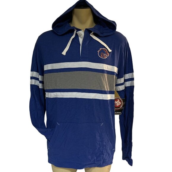 Colosseum Other - Boise State Broncos Men's Blue Colosseum Lebowski Hooded LS Shirt (L)